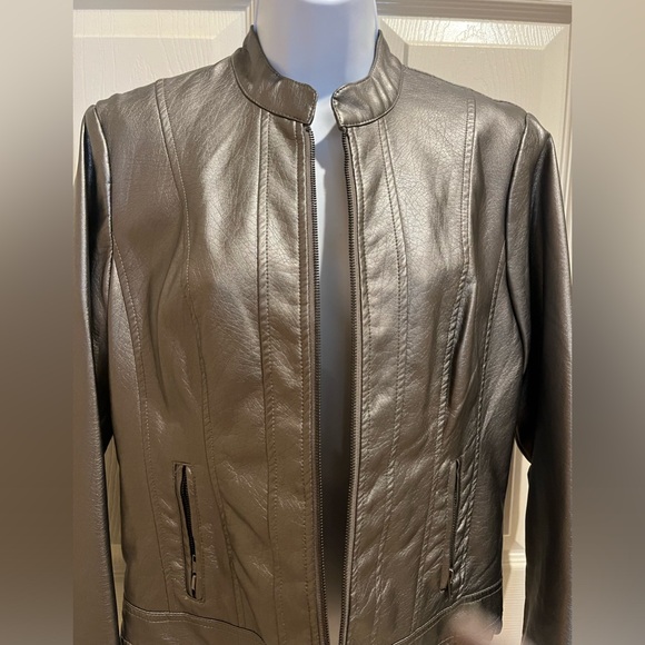 Baccini man-made metallic leather jacket - Picture 10 of 15
